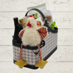 Basket with plush chicken
