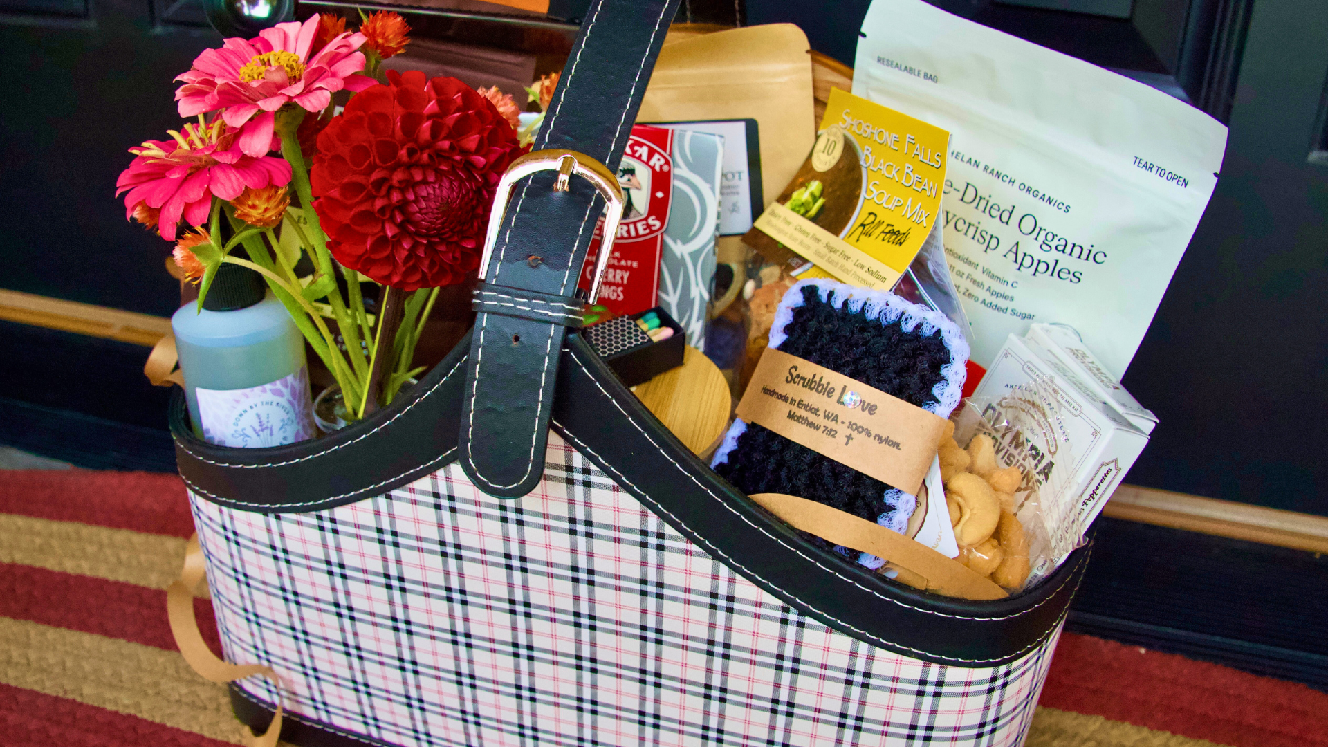 Gift basket on porch