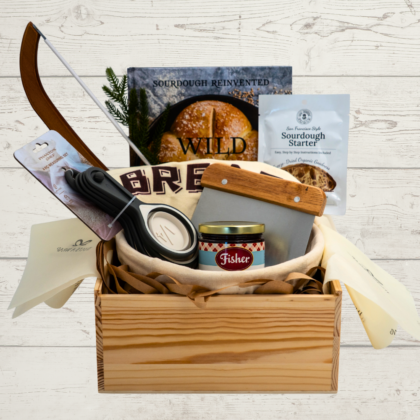 Bread Winner gift basket with all items displayed