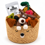 Barkin' Good Basket! basket with plush dog toy, treats and toys